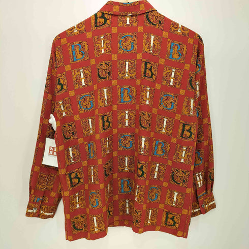 ビギ BIGI 総柄 ロゴプリント ロングスリーブシャツ メンズ